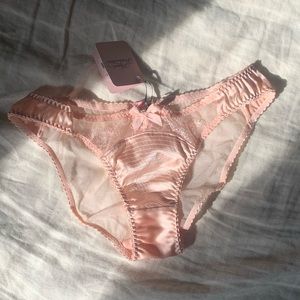 Agent Provocateur Helene Mini Brief Peach Silk Panties